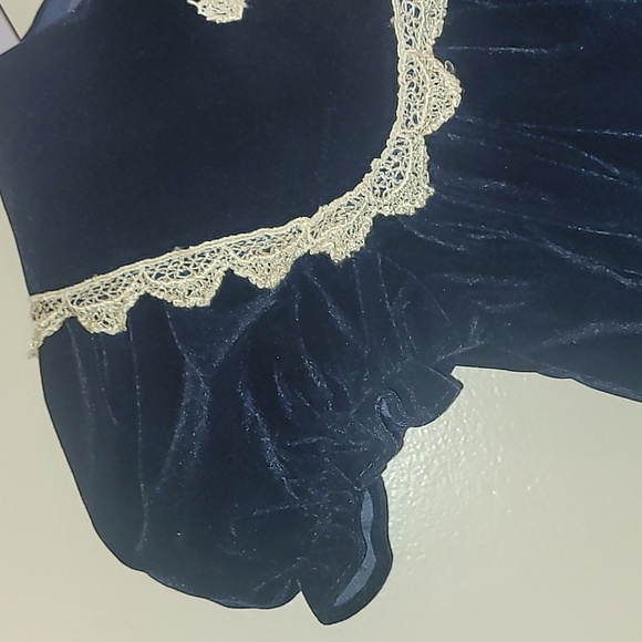 Cutest One Toddler Girls Christmas Holiday Dress dark blue velvet lace LOT G - Picture 3 of 13
